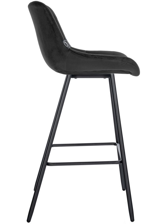 Tabouret de bar Weston velours, noir