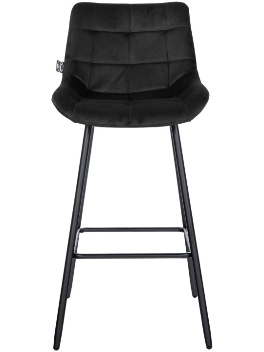 Tabouret de bar Weston velours, noir
