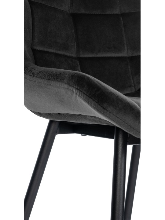 Tabouret de bar Weston velours, noir
