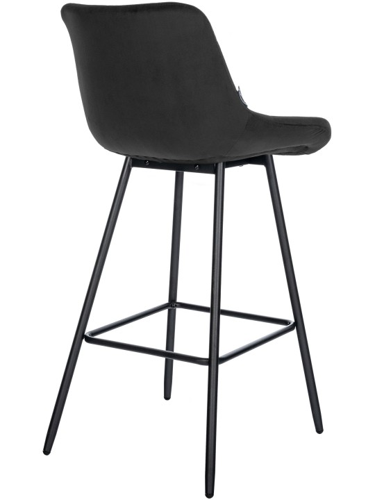 Tabouret de bar Weston velours, noir