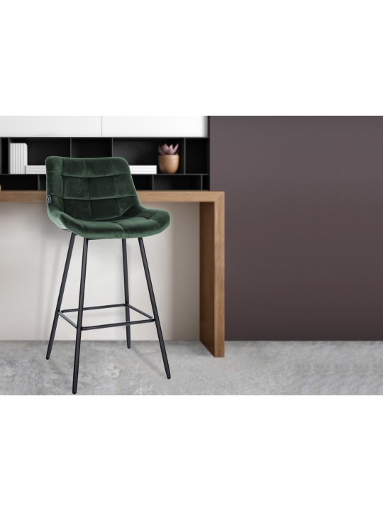 Tabouret de bar Weston velours, vert foncé Tabouret de bar Weston velours, vert foncé