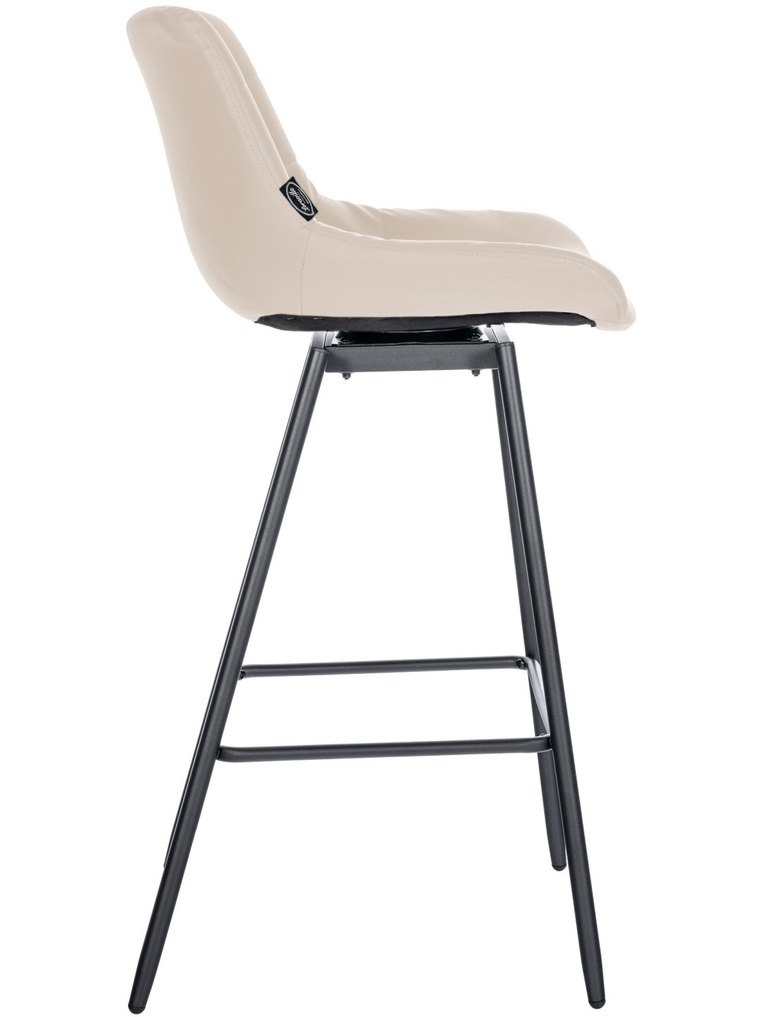 Tabouret de bar pivotant Weston simili cuir, crème