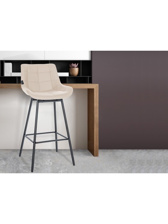 Tabouret de bar pivotant Weston simili cuir, crème Tabouret de bar pivotant Weston simili cuir, crème