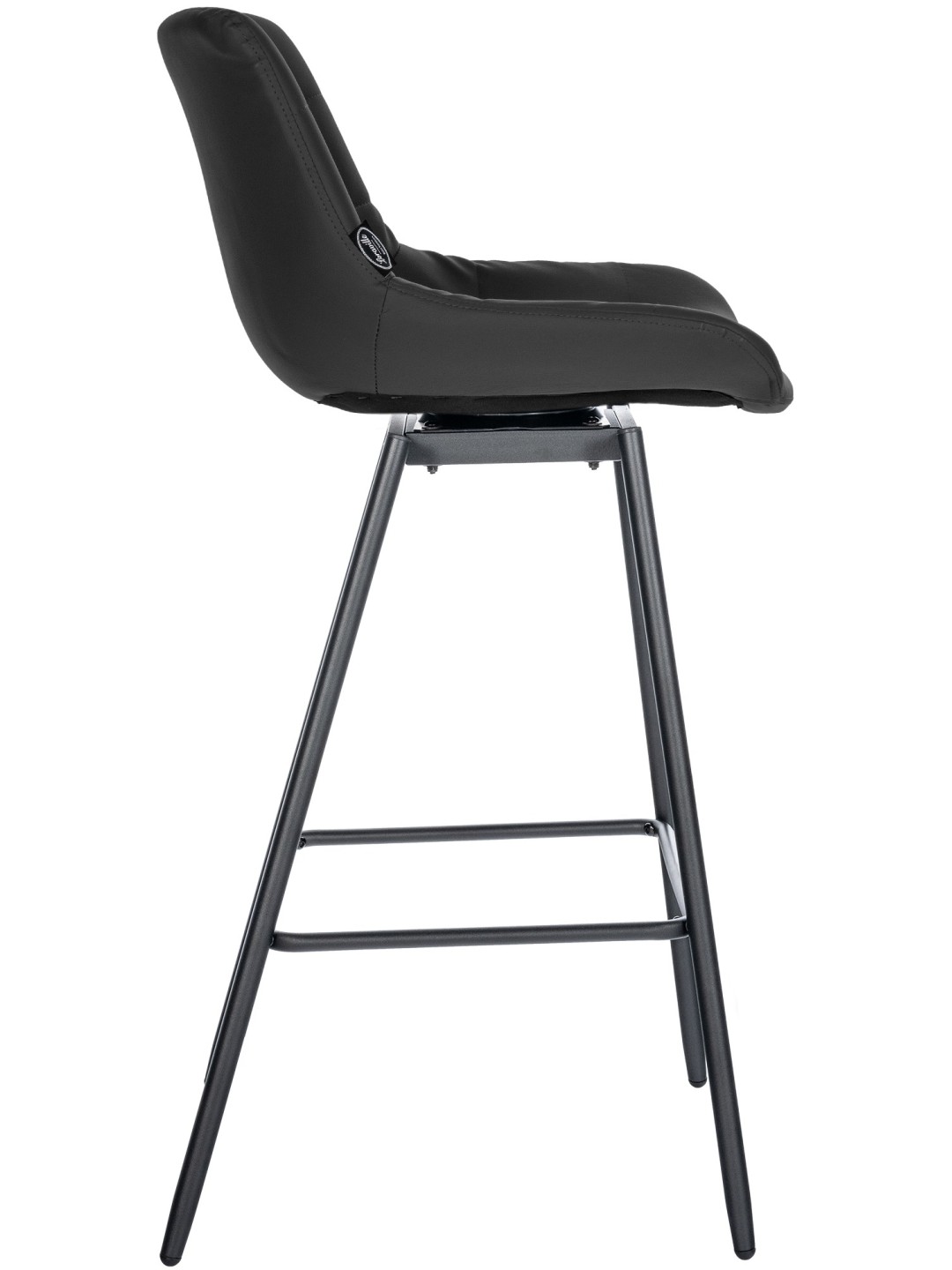 Tabouret de bar pivotant Weston simili cuir, noir