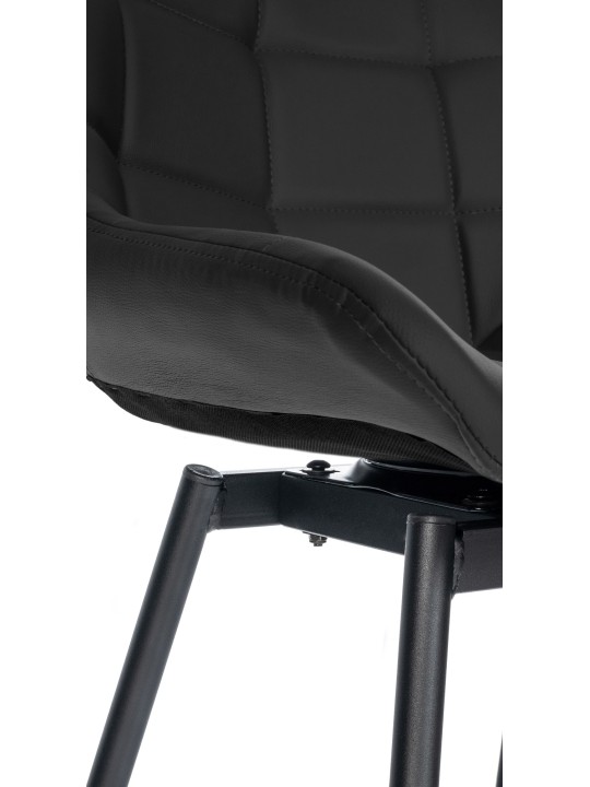 Tabouret de bar pivotant Weston simili cuir, noir