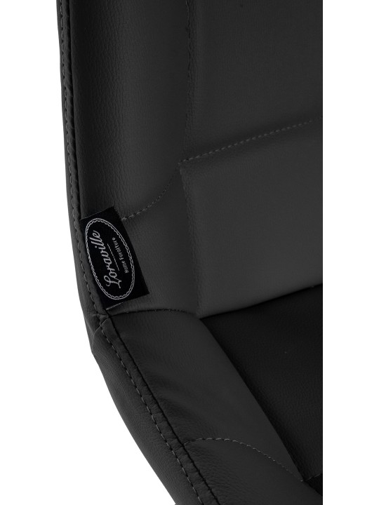 Tabouret de bar pivotant Weston simili cuir, noir