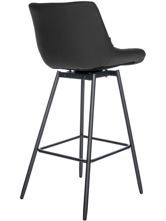 Tabouret de bar pivotant Weston simili cuir, noir
