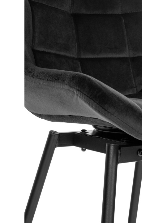 Tabouret de bar pivotant Weston Velours, noir