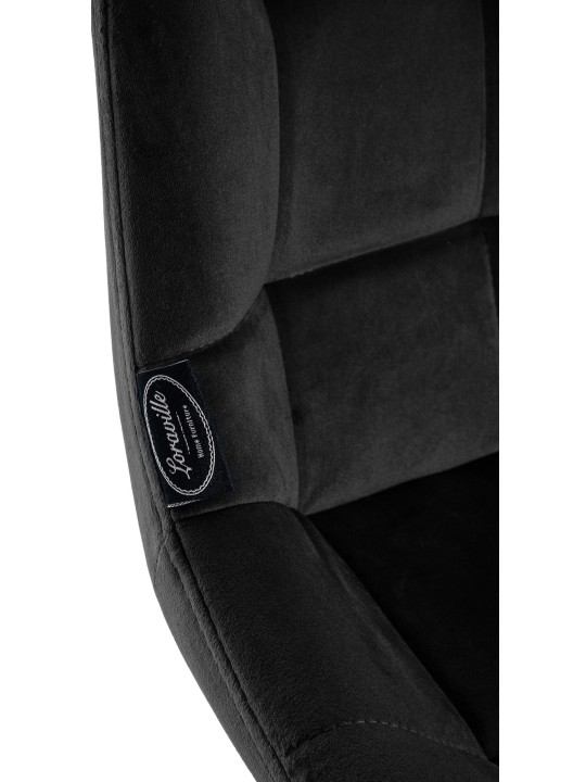 Tabouret de bar pivotant Weston Velours, noir