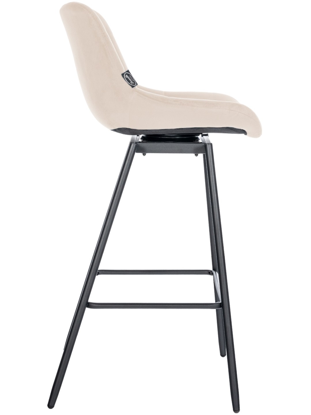 Tabouret de bar pivotant Weston Velours, crème