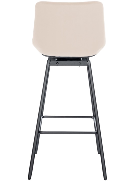 Tabouret de bar pivotant Weston Velours, crème