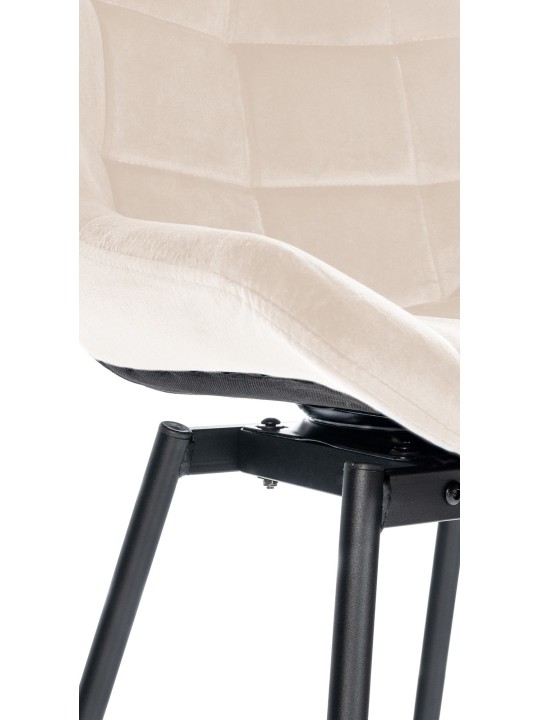 Tabouret de bar pivotant Weston Velours, crème