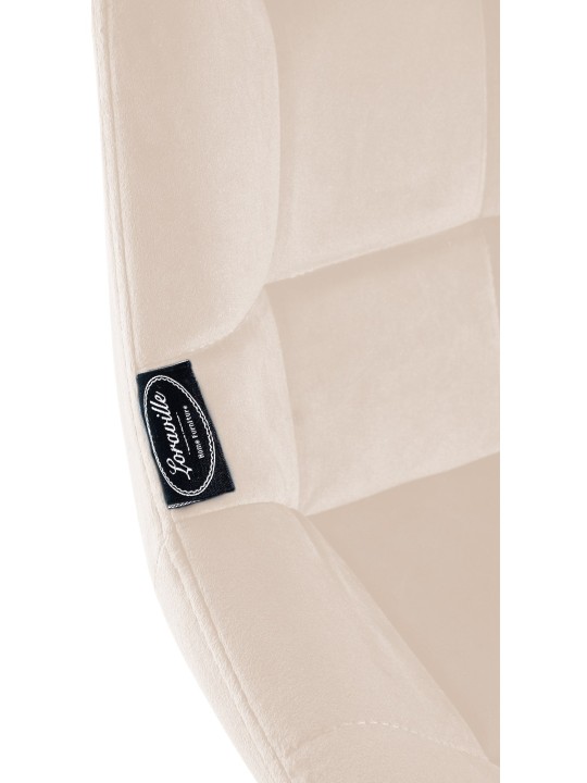 Tabouret de bar pivotant Weston Velours, crème