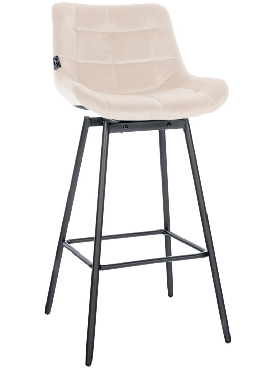 Tabouret de bar pivotant Weston Velours, crème
