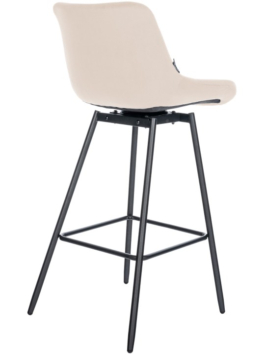 Tabouret de bar pivotant Weston Velours, crème