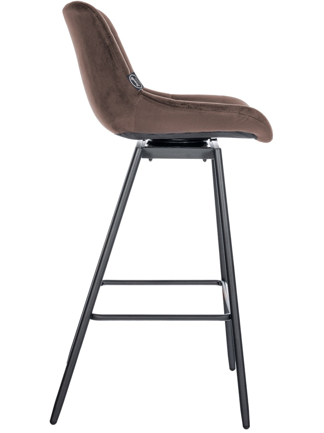 Tabouret de bar pivotant Weston Velours, brun