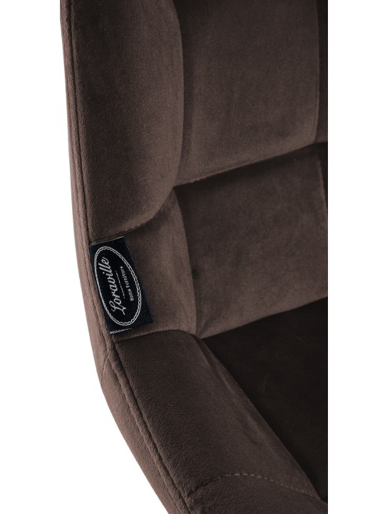 Tabouret de bar pivotant Weston Velours, brun