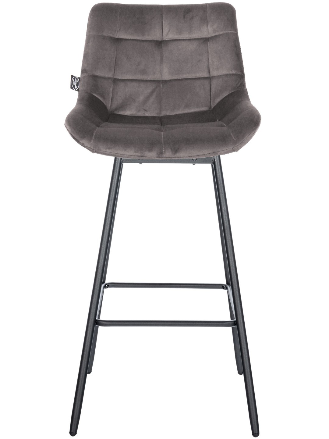 Tabouret de bar pivotant Weston Velours, gris