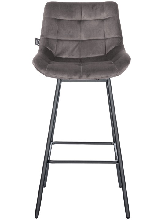 Tabouret de bar pivotant Weston Velours, gris