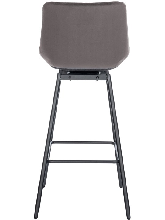 Tabouret de bar pivotant Weston Velours, gris
