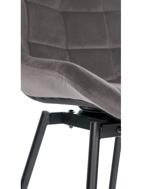 Tabouret de bar pivotant Weston Velours, gris