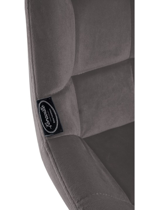 Tabouret de bar pivotant Weston Velours, gris