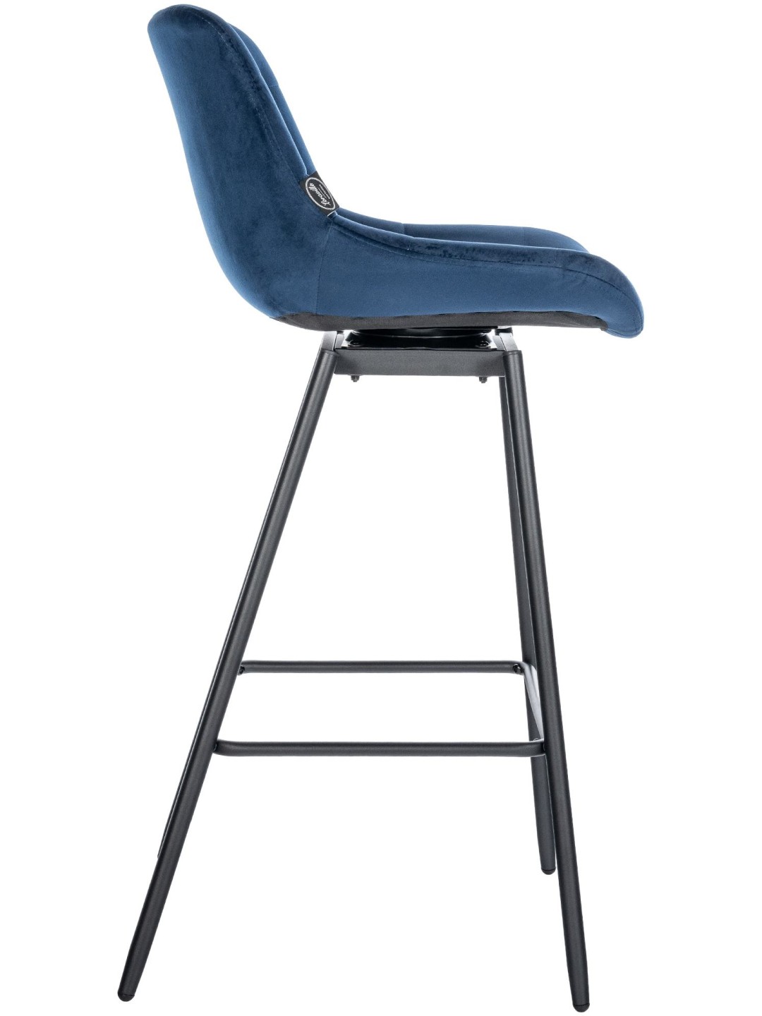 Tabouret de bar pivotant Weston Velours, bleu