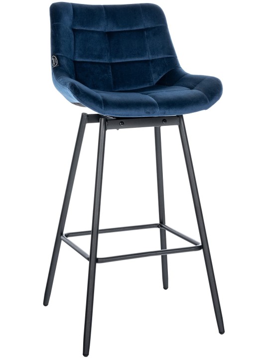 Tabouret de bar pivotant Weston Velours, bleu Tabouret de bar pivotant Weston Velours, bleu