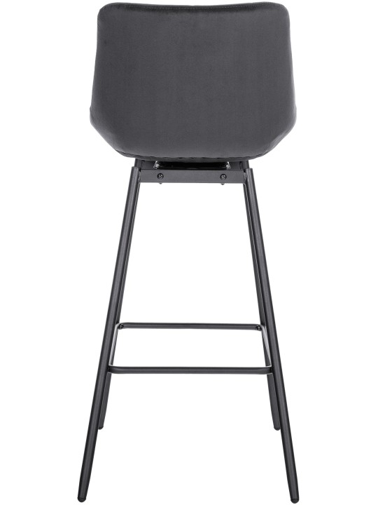 Tabouret de bar pivotant Weston Velours, gris foncé Tabouret de bar pivotant Weston Velours, gris foncé