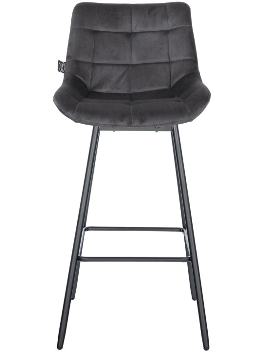 Tabouret de bar pivotant Weston Velours, gris foncé Tabouret de bar pivotant Weston Velours, gris foncé