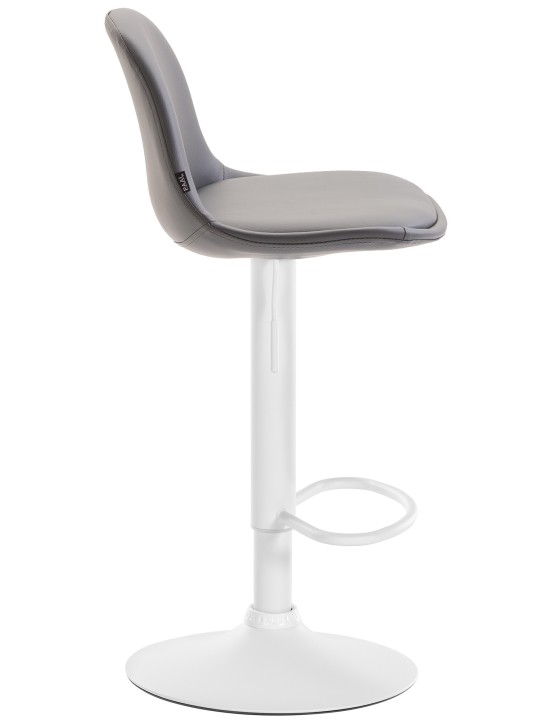 Tabouret de bar Kiel entièrement rembourré en simili cuir, gris