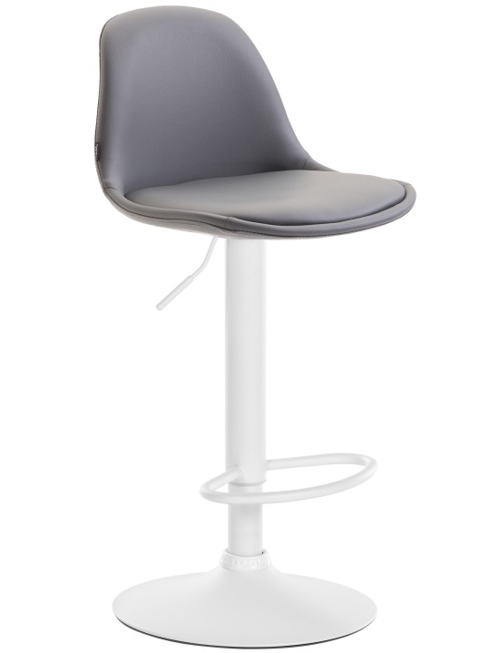 Tabouret de bar Kiel entièrement rembourré en simili cuir, gris