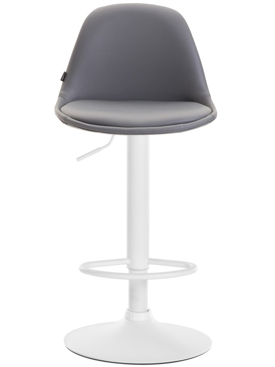 Tabouret de bar Kiel entièrement rembourré en simili cuir, gris