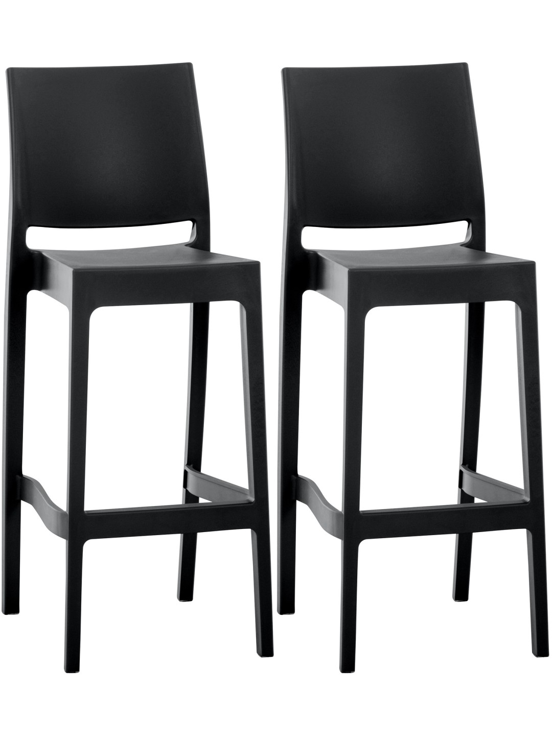 Lot de 2 tabourets de bar Maya, noir