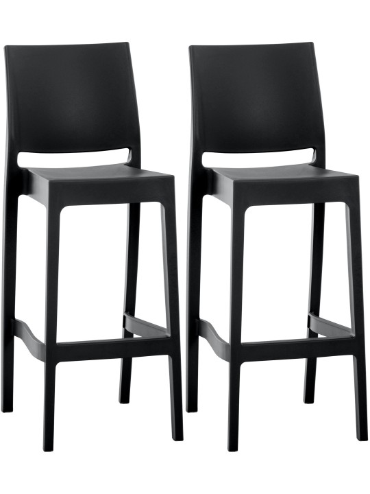 Lot de 2 tabourets de bar Maya, noir