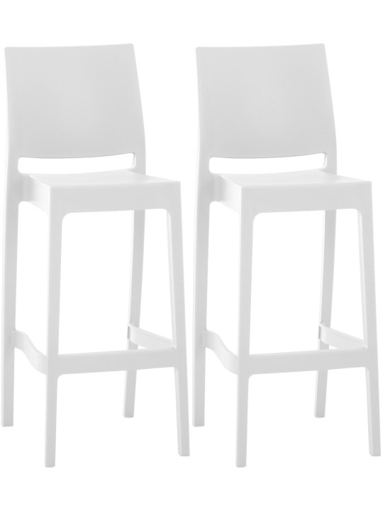 Lot de 2 tabourets de bar Maya, blanc