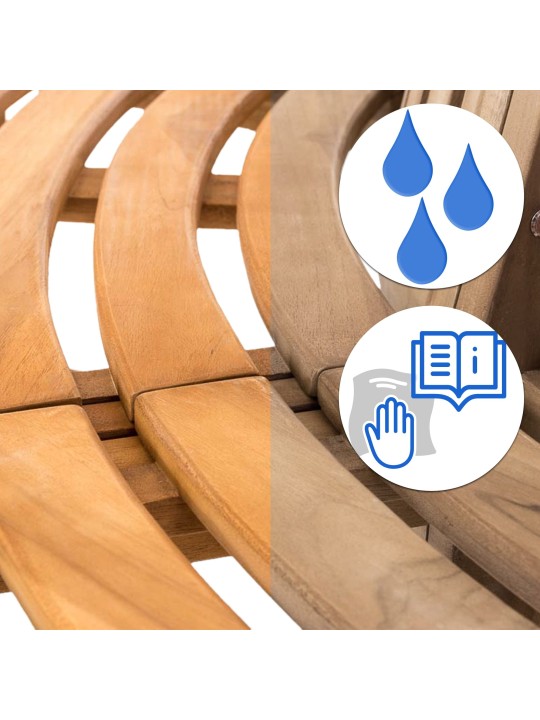 Banc en leming demi-rond 250 cm, teck