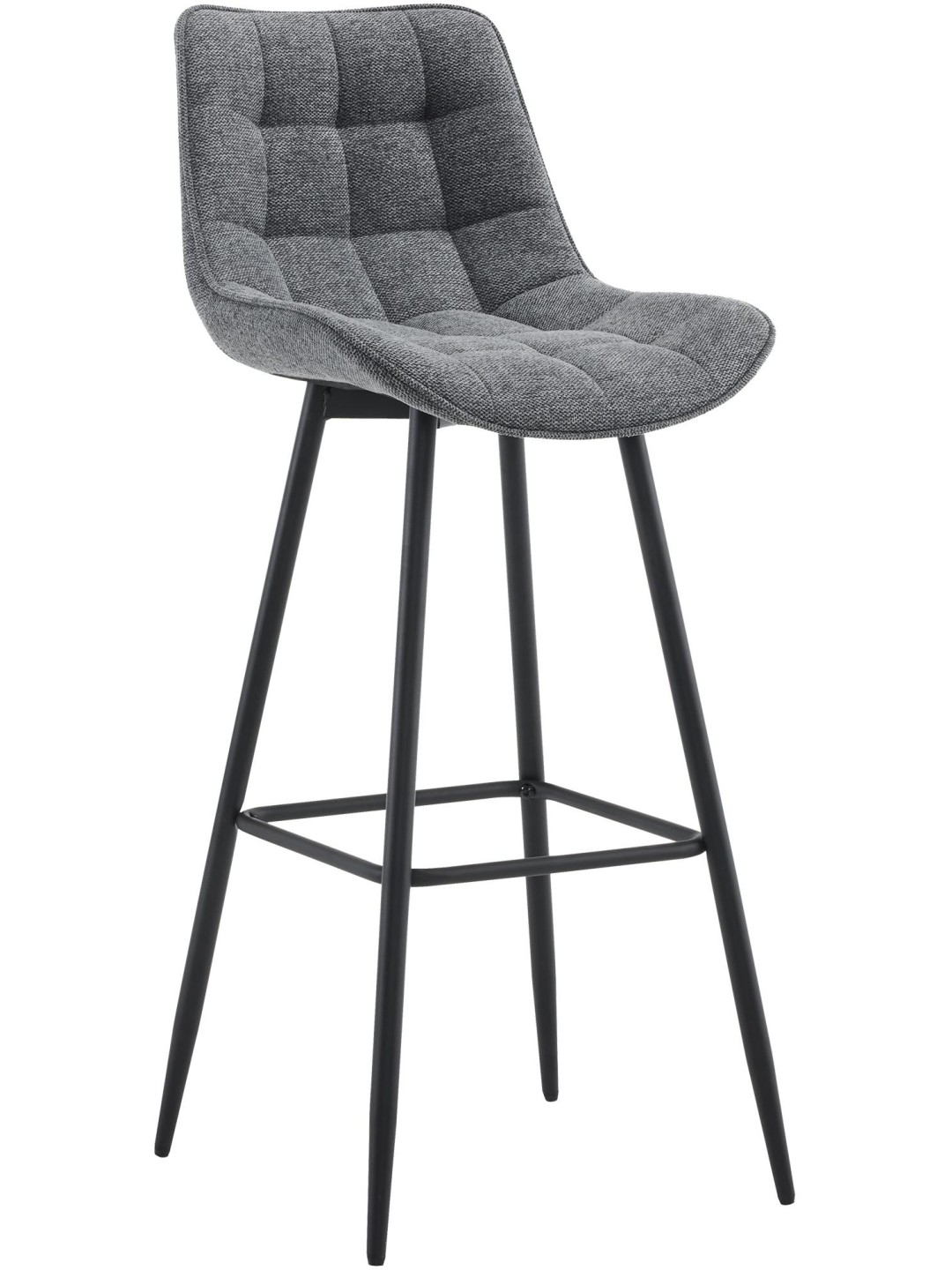 Tabouret de bar tissu Dartford, gris foncé