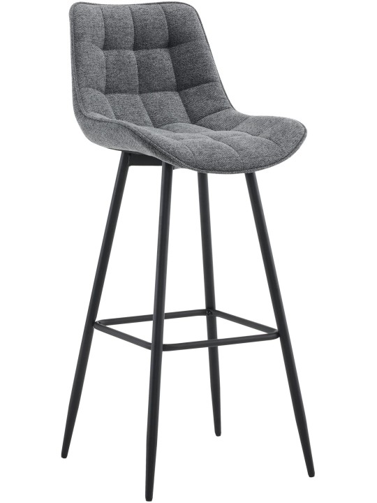 Tabouret de bar tissu Dartford, gris foncé