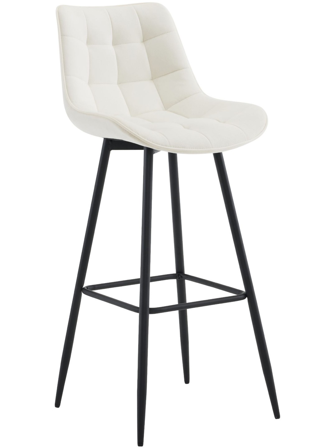Tabouret de bar Dartford velours, crème