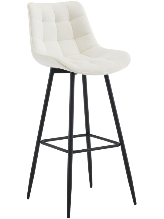 Tabouret de bar Dartford velours, crème