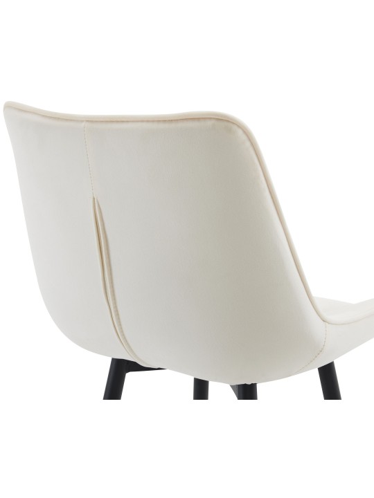 Tabouret de bar Dartford velours, crème
