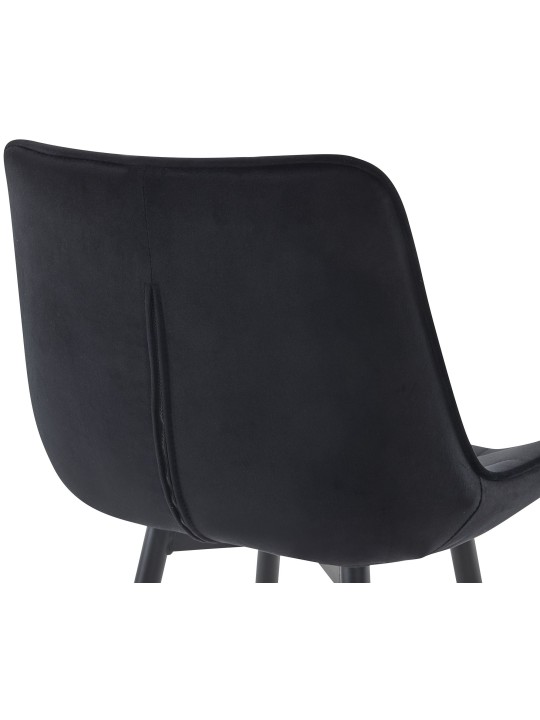 Tabouret de bar Dartford velours, noir