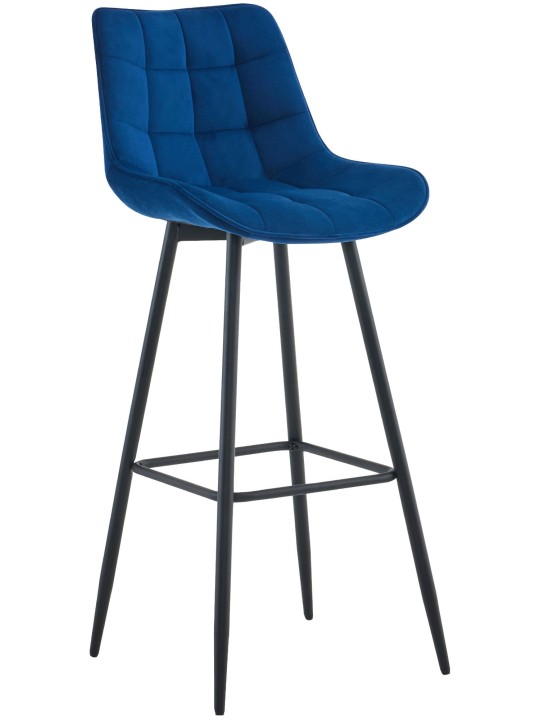 Tabouret de bar Dartford velours, bleu