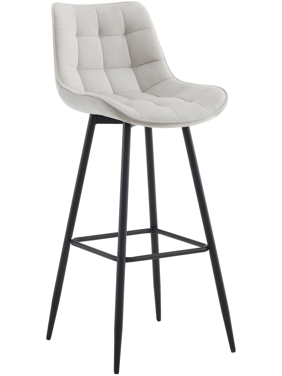Tabouret de bar Dartford velours, gris