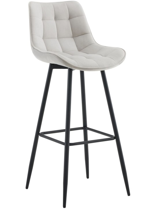 Tabouret de bar Dartford velours, gris