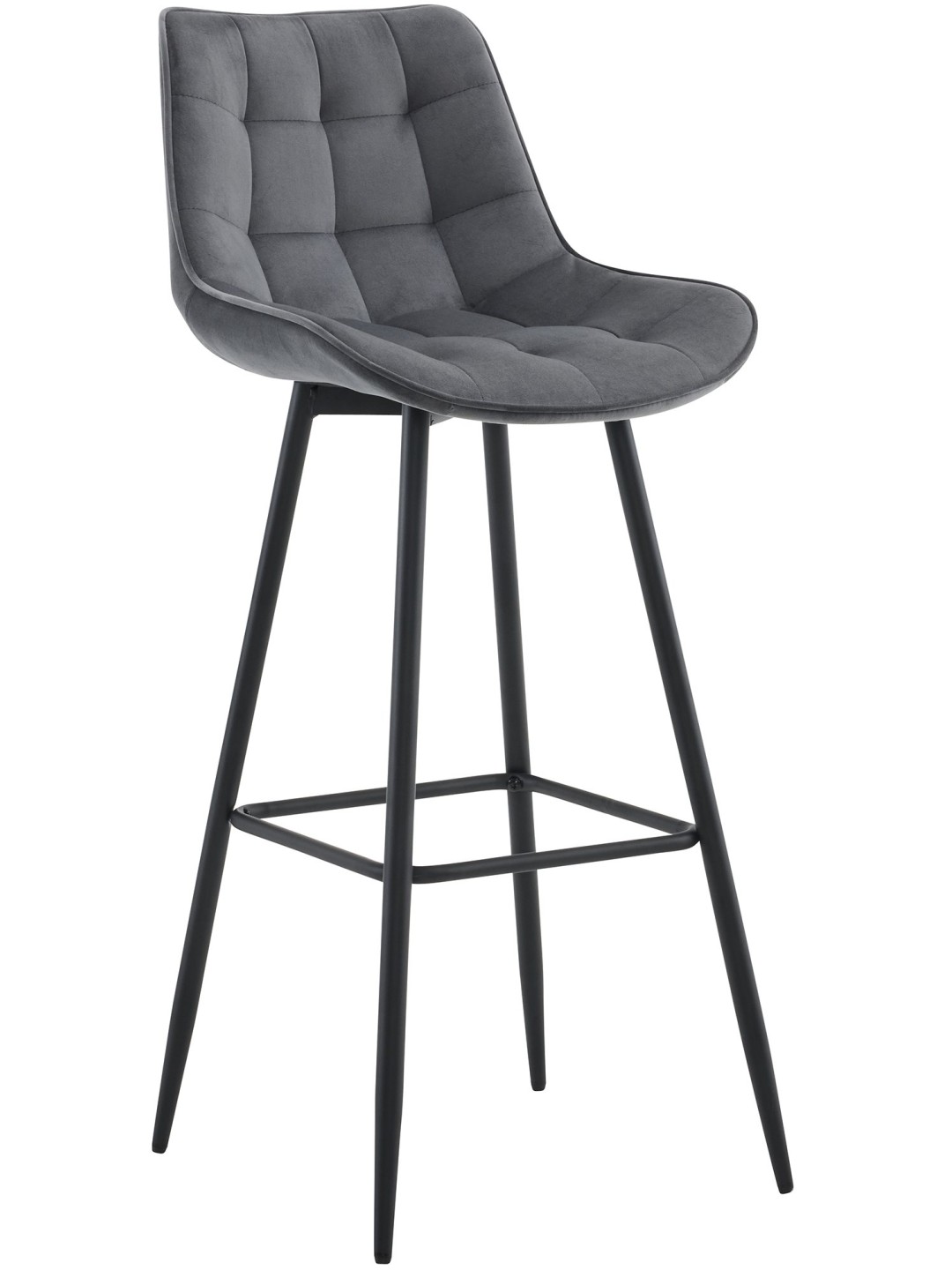 Tabouret de bar Dartford velours, gris foncé