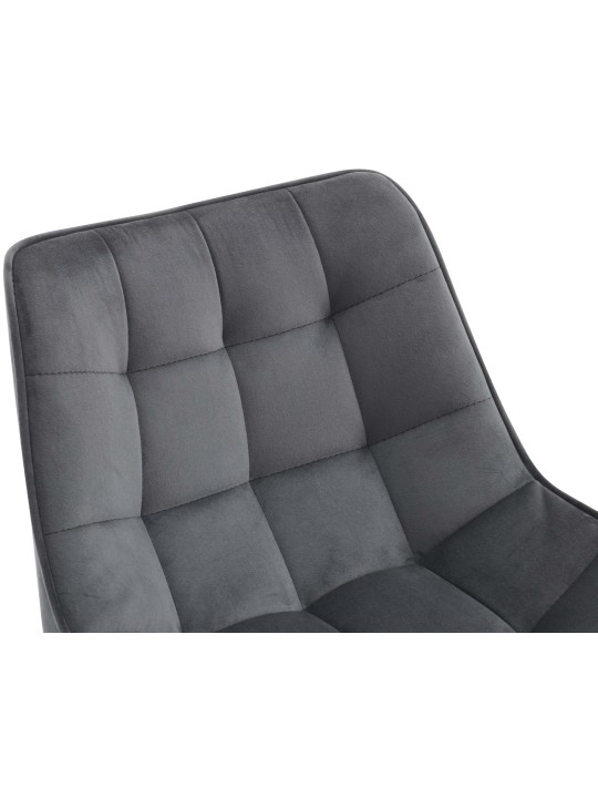 Tabouret de bar Dartford velours, gris foncé