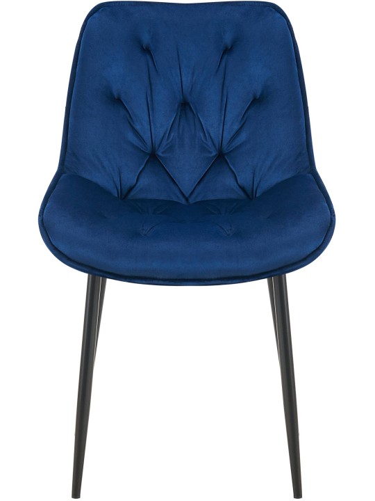 Chaise de salle à manger en velours Wallace, bleu Chaise de salle à manger en velours Wallace, bleu