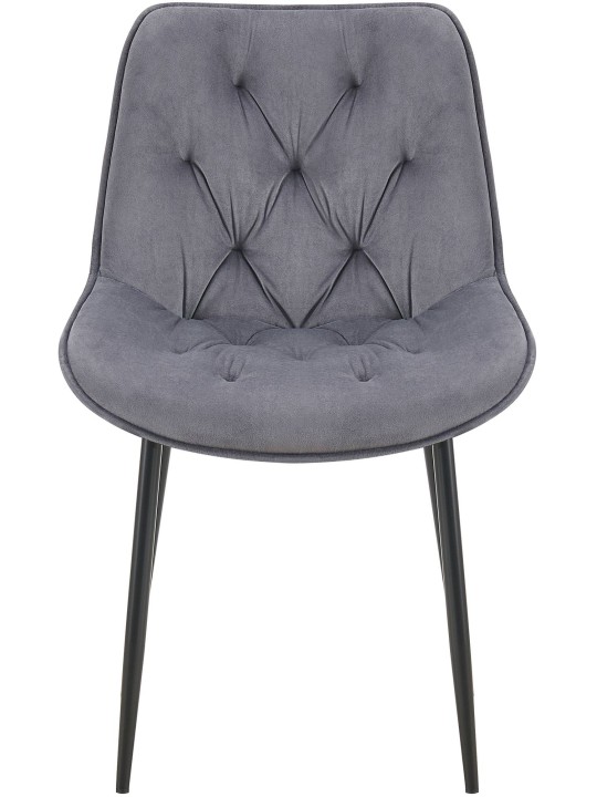 Chaise de salle à manger en velours Wallace, gris foncé Chaise de salle à manger en velours Wallace, gris foncé